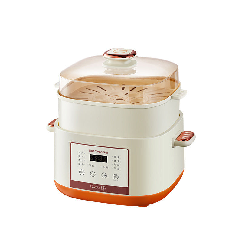 BECWARE Fully Automatic Large Capacity Electric Saucepan Household Chinese Style Soup Pot 5 Ceramic Liners 110V