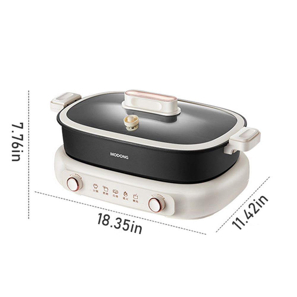 BECWARE Electric Hotpot With Dual Flavor Pot, Non Stick Double-sided Electric Pot Suitable For Parties, Family And Friends Gatherings 7L Capacity